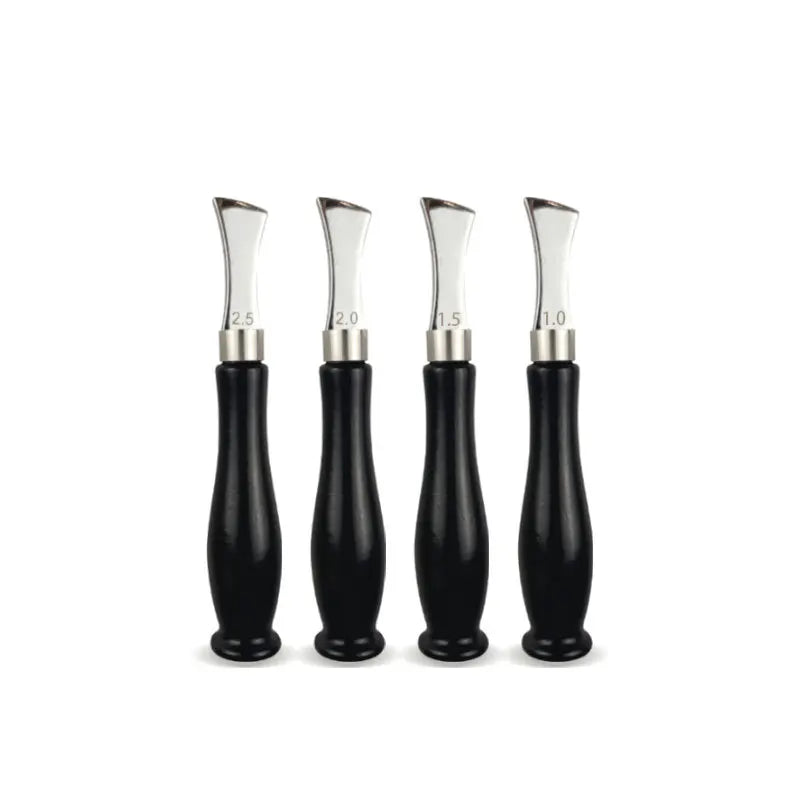 Leather Shallow Slot Edge Lineer Edge Device Creaser Beech Wood Handle Fan-shaped Shallow Groove Edger Leather DIY Tools