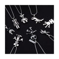 Hip Hop Kolye Stainless Steel One Circle &Skull Robat Pendant Necklace Naszyjnik Stainless Steel Cheap Punk Personality Necklace