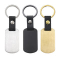 Onemax Hot Selling Blank Stainless Steel Pu Leather Keychain High Quality Customized Logo Metal Brand Keychain