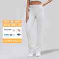 Custom Women Wide Leg Bell Bottoms Leggings Elastic High Waist White Flared Bell Bottom Sport Gym Fitness Ribbed Knit Yoga Pants
