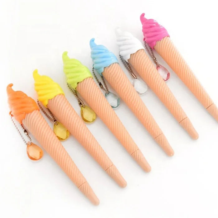 Creative Cute Colors Ice Cream Shape Cheap Plastic Gel Writing Pen