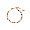 Stainless Steel 18K Gold Ins Design Tiger Eye Onyx Natural Stones Bracelet Tarnish Free Beads Jewelry for Women
