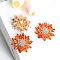 Double Layered Horse Eye Sunflower Rhinestones Flat-Back Zinc Alloy DIY Fashion Accessories for Garments Shoes Hot-Fix Mesh