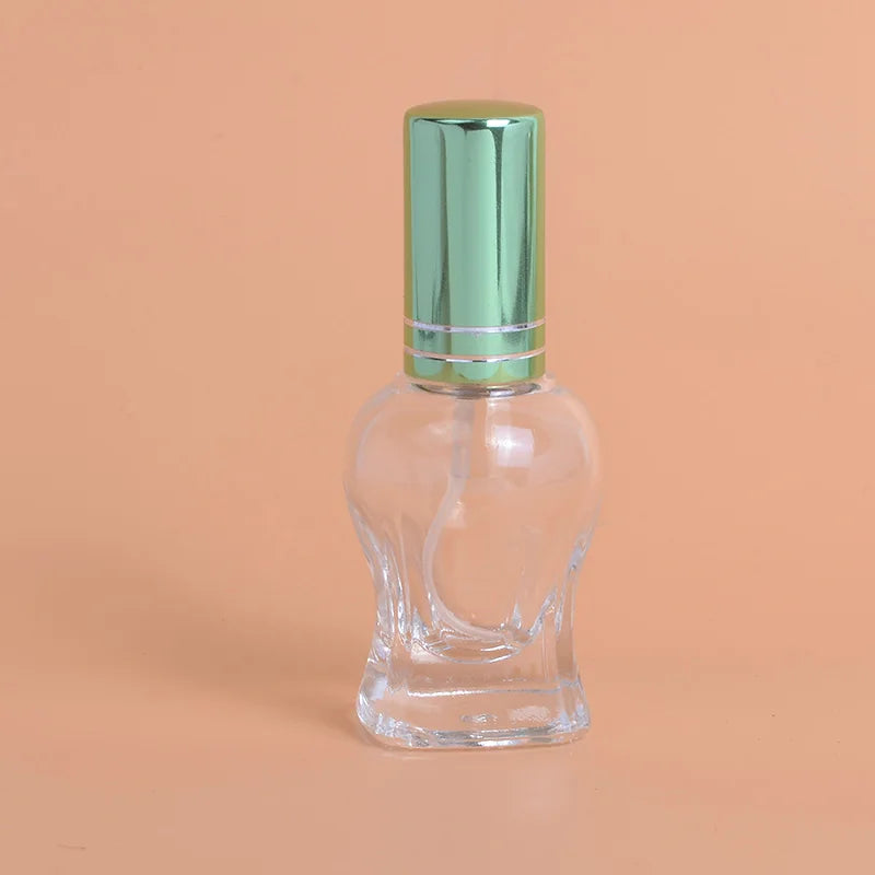 MUB Empty 10ml Travel Portable Refillable Fishtail Shape Container Spray Pump Thick Glass Perfume Bottle