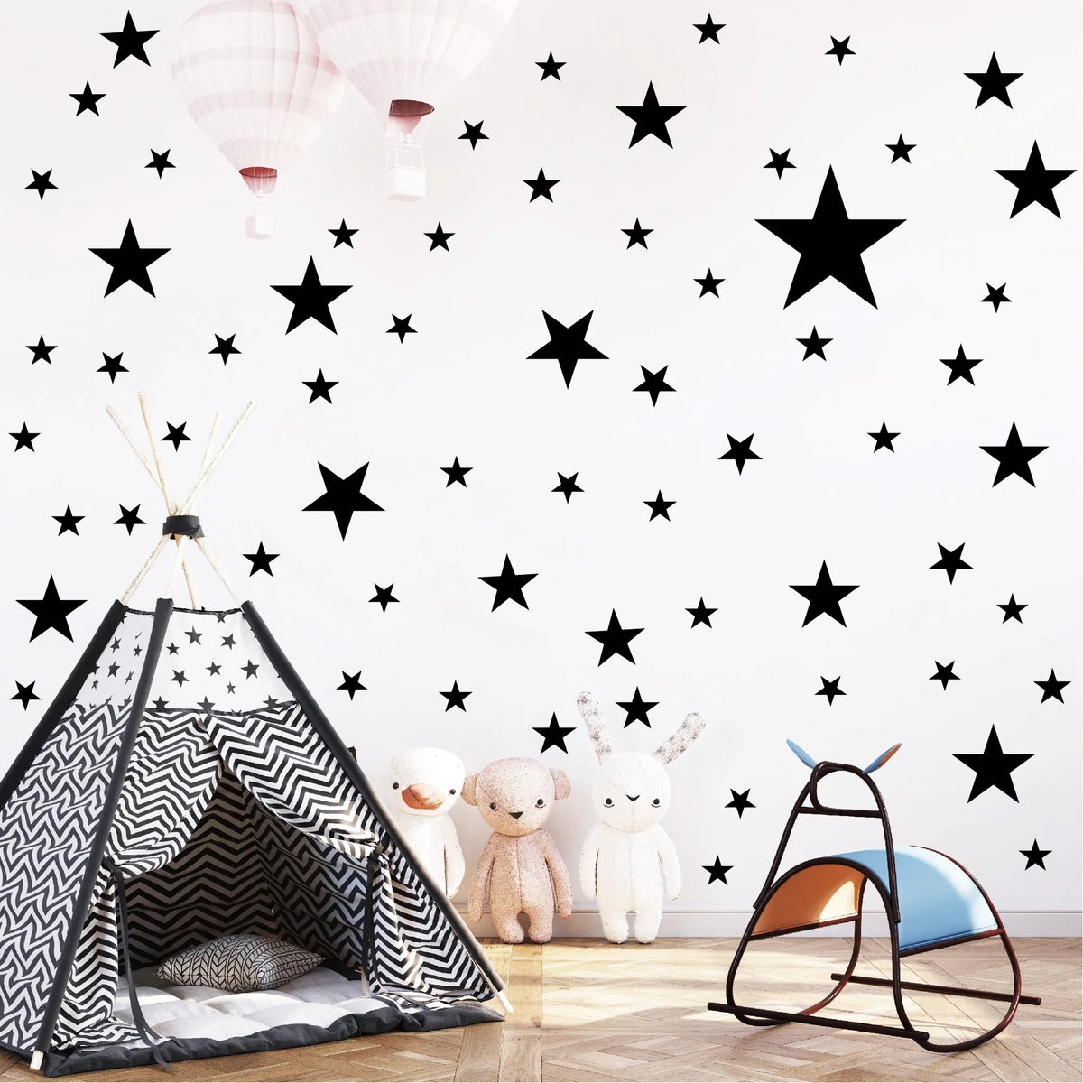 Wall Decals for Kids Room Black Mix Star Wall Stickers Home Decor Bedroom Removable Waterproof Vinyl Stickers for Kids