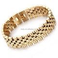 Non Tarnish Jewelry 18K Gold Plated Hypoallergenic Bracelet Mens Jubilee Bracelet 15mm 2-Tone Watch Band Bracelet Homme 316l stainless steel jewelry Manufacturer