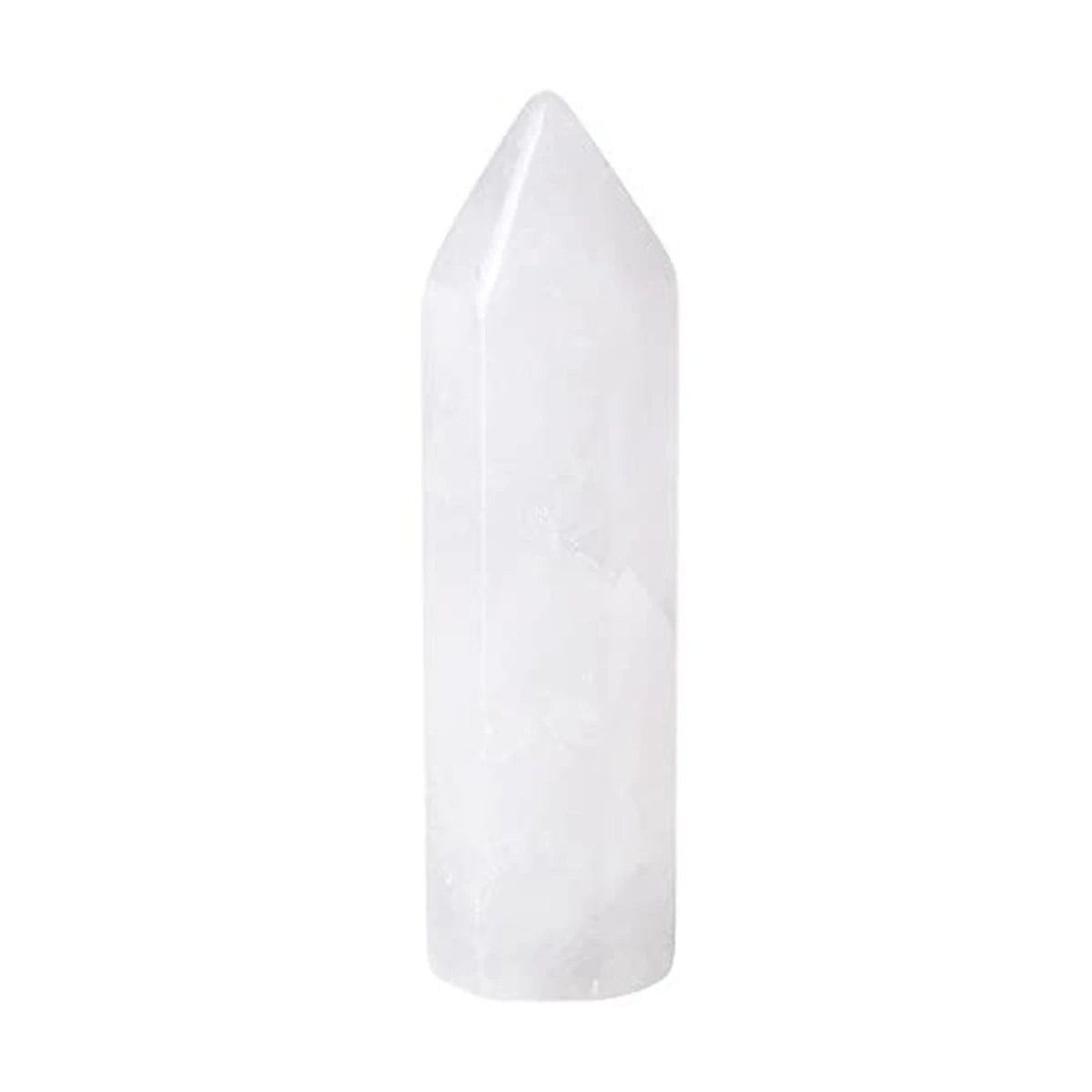 8*32MM White Crystal Hexagonal Column Healing Crystal Stone Products Decorative Stone Accessories Ornamental Specimen Stone