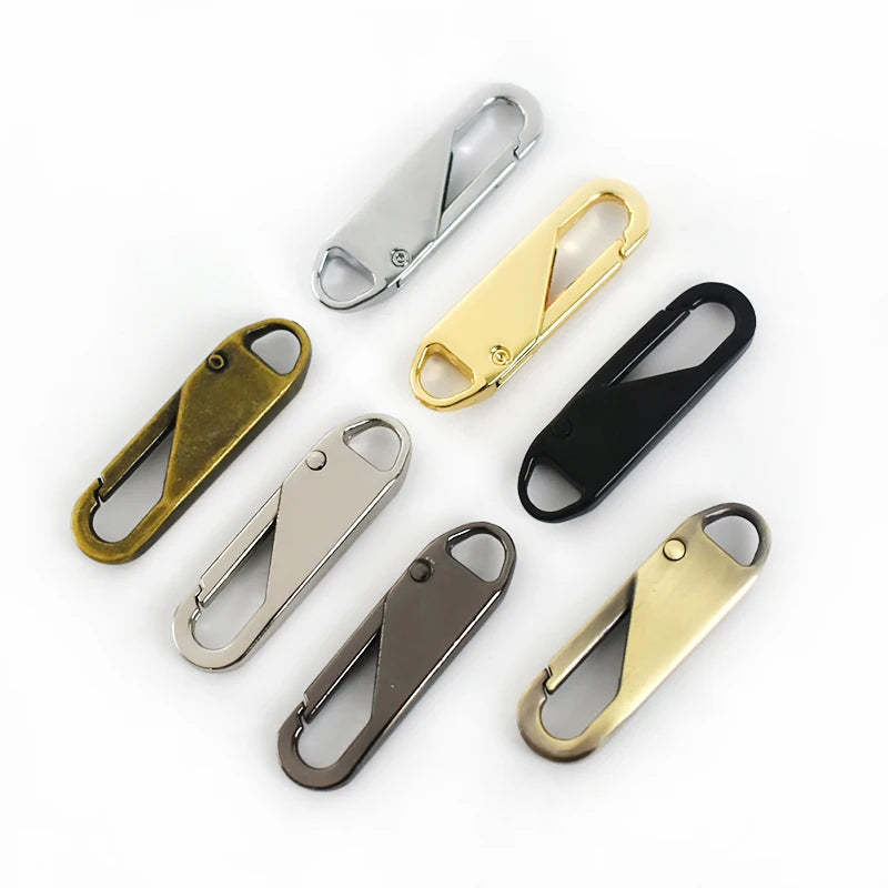 MeeTee ZT164 11X37mm Alloy Zipper Slider Head Detachable Spring Sanp Buckle Zipper Pullers for Luggage Repair Tool Accessories