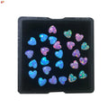 Kyocera Lead Free Top Fire 92 Colors 3x3mm 4x4mm Synthetic Heart Cabochon Opal Tooth Gem Dental Tooth Gemstone