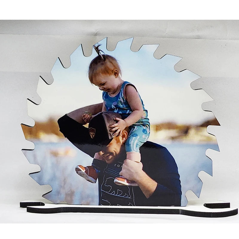 Customizable 175*153*5mm Sublimation Blanks Saw Blade Wrench Photo Wood Frames for Dad Father's Day Gifts