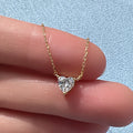 Wholesale Fashion 925 Sterling Silver Fine Jewelry Dainty Gold  Plated Heart Shape Cubic Zirconia Fine Necklace for Women
