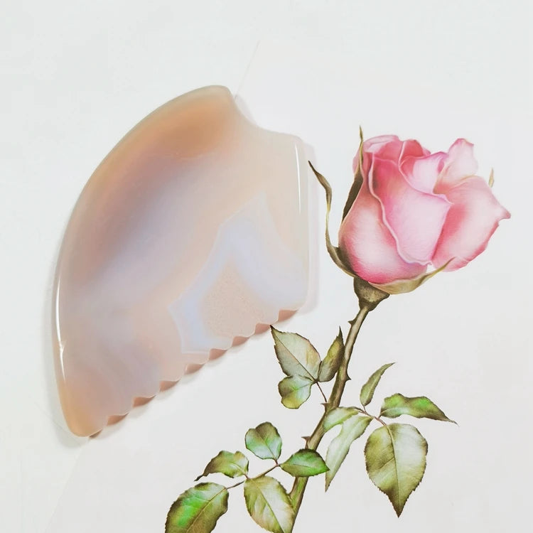 HZ Grey Agate Gua Sha Comb Gua Sha Crystal Heart Body Gua Sha Stone with Box
