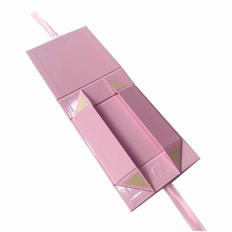 Custom Luxury Pink Magnetic Foldable Eco-Friendly Biodegradable Reusable Paper Box Gifts Recycled Materials UV Coating Embossing