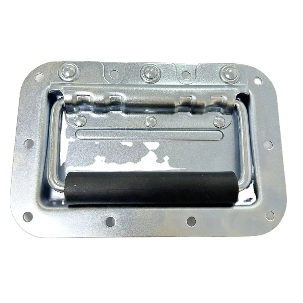 HM4207 Iron Outdoor Contemporary for Case Fittings Spring Cover Ring Handle Zinc Plated Built-In