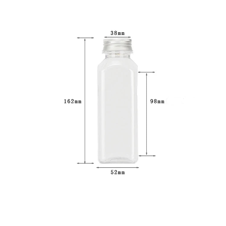 Hot Sell 250ml 350ml 500ml Clear Empty Square PET Juice Bottle