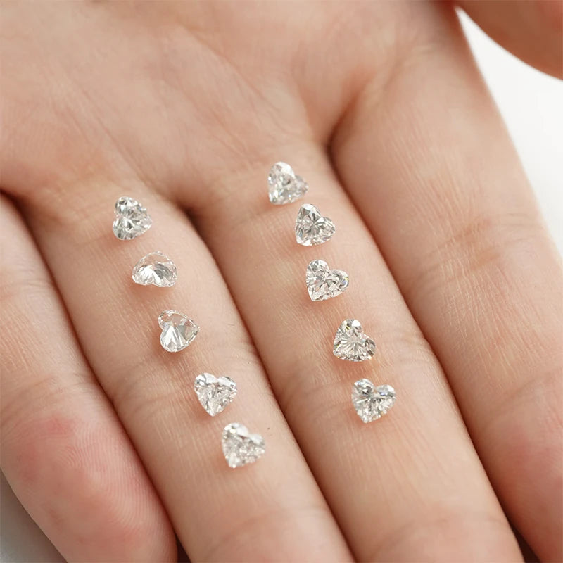 Starsgem Wholesale Synthetic Loose  Heart Cut DEF VS Clear White Lab Created Diamond HPHT for Engagement Ring