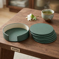 Customized Logo Circular PU Leather Coaster Holder Beer Coaster Waterproof Thermal Insulation Mat Europe Style Hotel Coaster