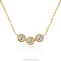 Hammer Women's Trendy Hot Sale 14k Solid Gold Round Brilliant Cut Bezel Set Custom Necklace with Natural Diamonds