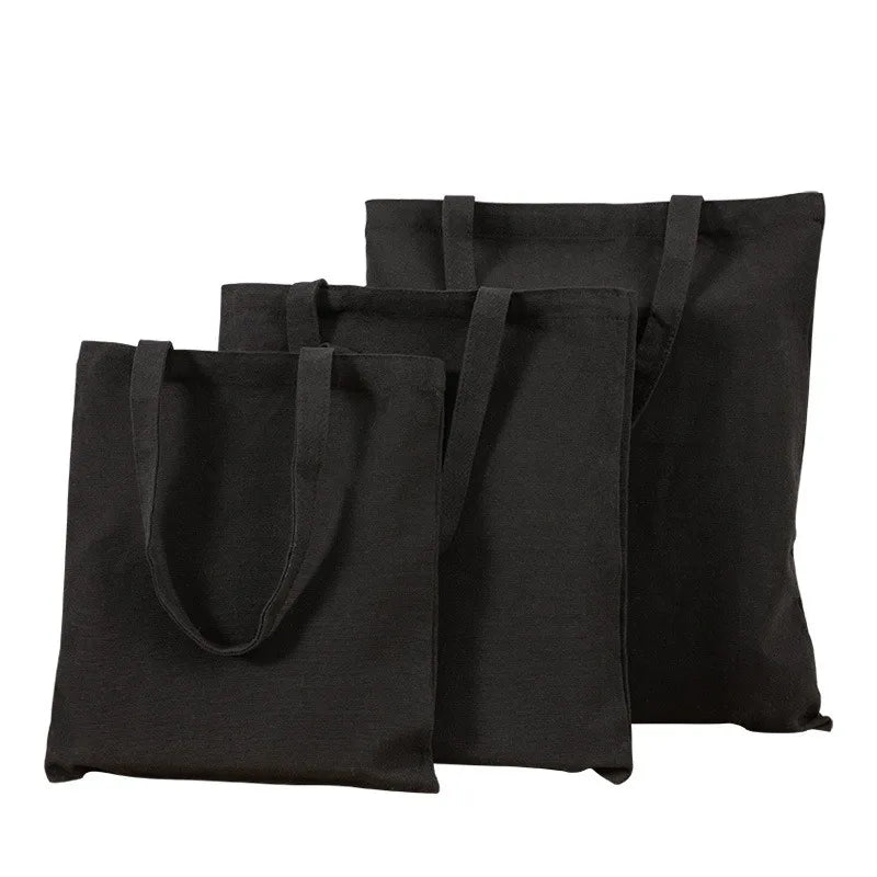 Eco Friendly White Beige Black Blank Lifestyle Cotton Shopping Bag Canvas Plain Tote Bags with Logo for Women Shoulder Grocery