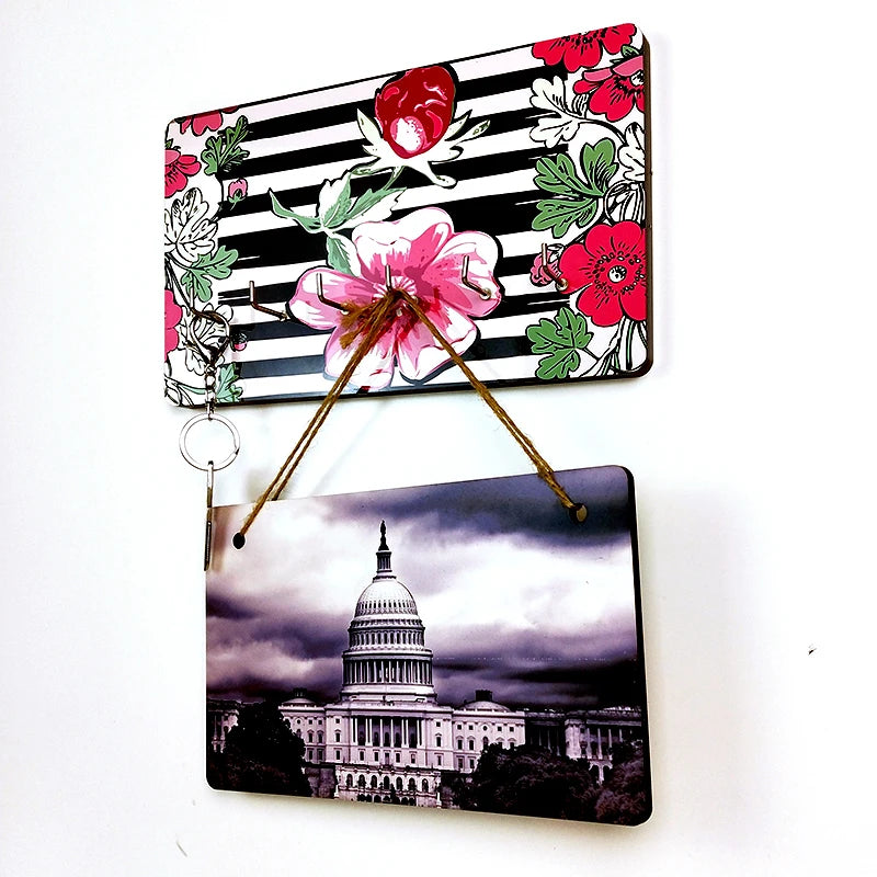 Sublimation Key Holder Cloths Hooks Blank Wooden Wall Hook for Custom Image