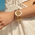 Bohemian Style Minimalist Personality New Material Multi-layer Leather Magnetic Buckle Women's Wrap Bracelet Handmade Fashion