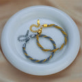 Nabest Waterproof Jewelry Women 18K Gold Plated Twists Chain Bracelets Stainless Steel Match Color Bracelet