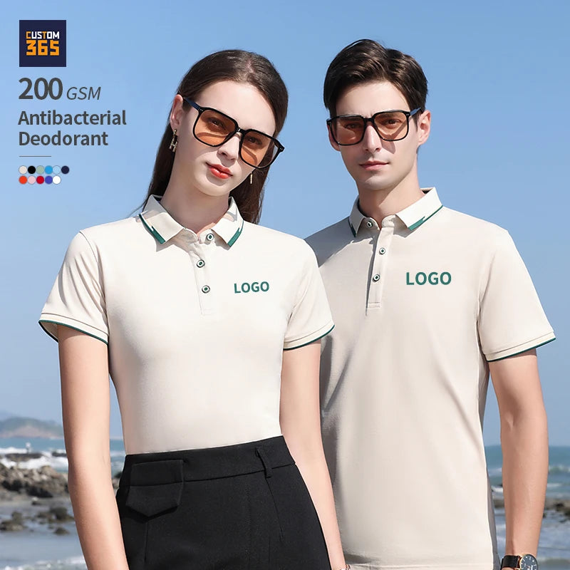 200 Gsm Antibacterial Deodorant Summer Clothes High Quality Popular Golf Shirt T-Shirt Custom Mens Polo T Shirts