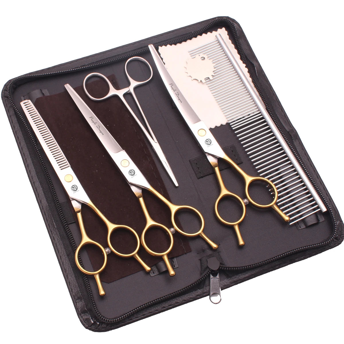 7\" Japan Stainless Steel Dog Grooming Scissors Straight Pet Thinning Shears with Sharp Blade Tip Model Z3097