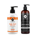 OEM KojiAcid Turmeric Body Lotion in Crystal White Vegan with Shea Butter and Salicylic Acid Shower Gel Included