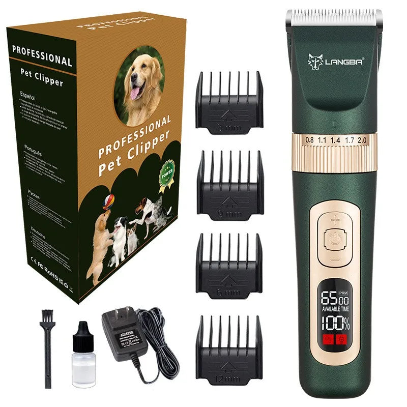 Electric Dog Grooming Clipper Professional Hair Cutter for Pets Dog Hair Trimmer Clippers Cordless Low Noise Shaver Cutter