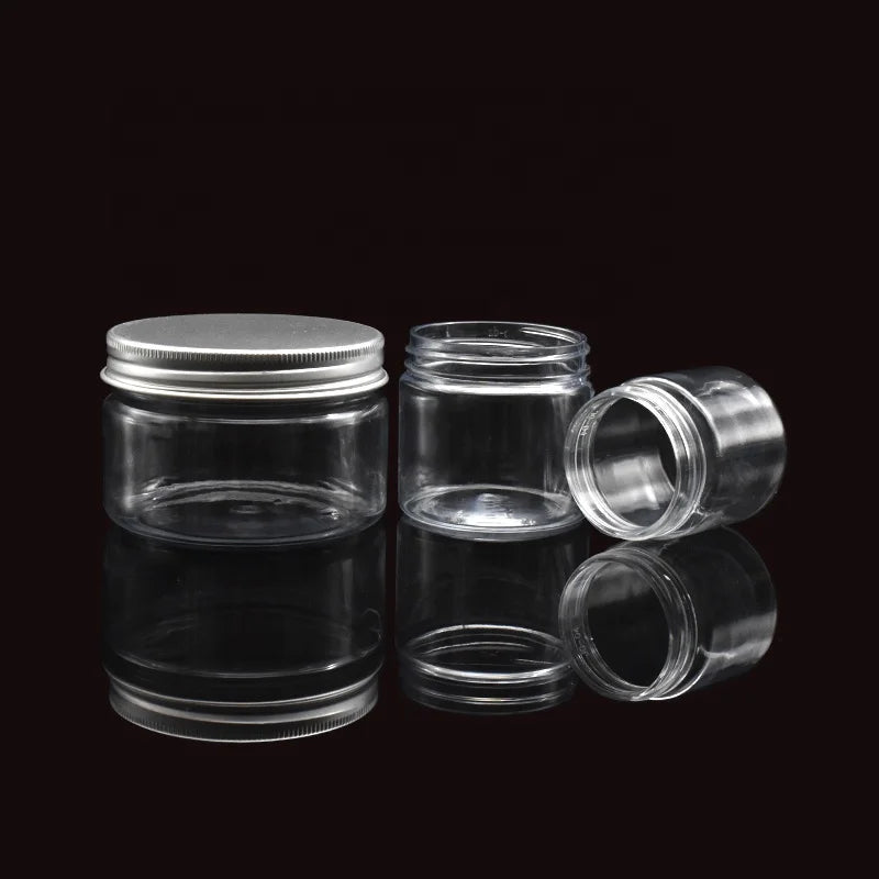 Hot Sale Food Grade 20g 30g 50g 100g 150g 200g Pet Plastic Jar With Aluminum Cap for Tea Nut Coffee Salt