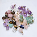 Wholesale Hand Carved Mini Quartz Crystal Perfume Bottle Essential Oil Bottle for Necklace Pendant