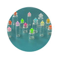 100 Pcs Mini Empty Clear Glass Bottles Wish Bottles DIY Pendant Charms Dangles for Earring Necklaces Keychain Jewelry Making DIY