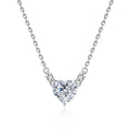 Daidan Bling Necklace Women Zircon Pendant 925 Heart Sterling Silver 925 White Cz Heart Necklace
