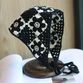 Handmade Cotton Crochet Headband Soft Triangle Scarf in Plain Color for Outdoor Use Inspired by Granny Square