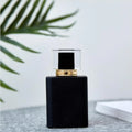 Enough Stock 50ml Refillable Acrylic Black Cover  Empty Glass Bottle for Perfume