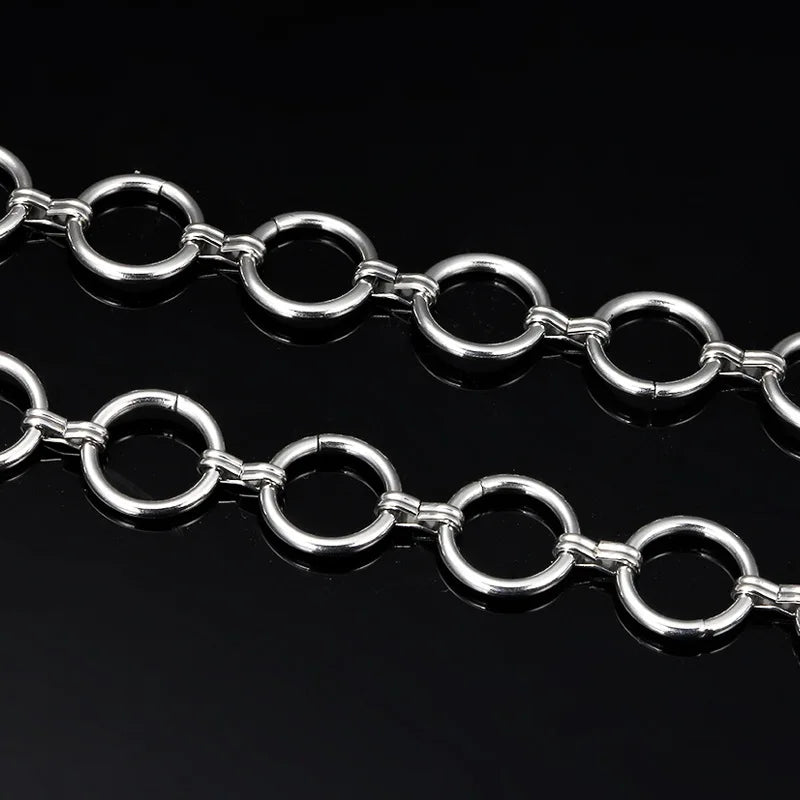 New Stainless Steel Round Chain Fashion DIY Necklace Bracelet Circle Connecting Tagor Jewelry Accessory
