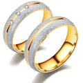 Fashion Simple Frosted Couple Ring Personality Stainless Steel Diamond Ring Women Engagement