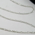 925 Sterling Silver Chain S925 3+1 Figaro Design Fashionable Jewelry Component for Necklace Making