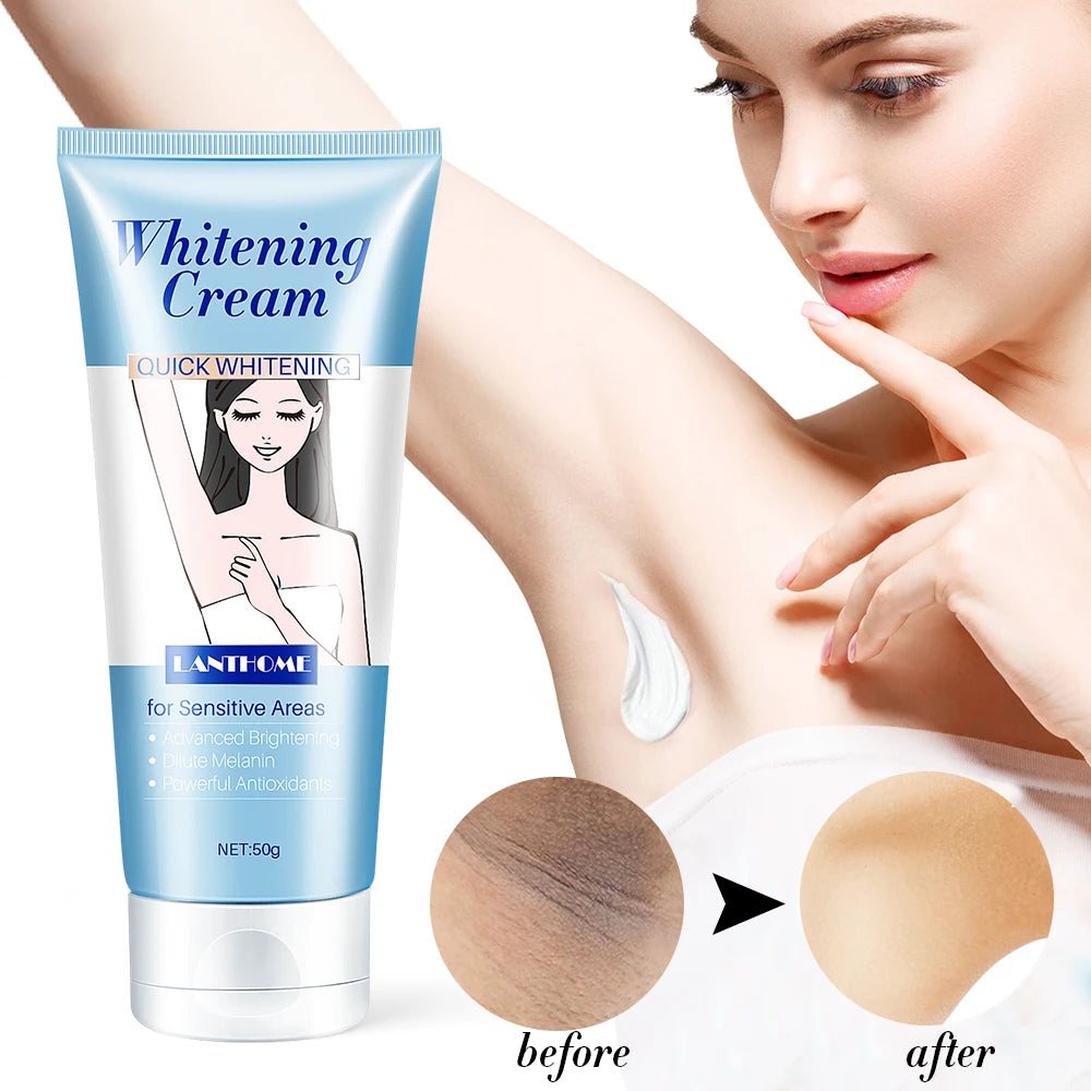 New 50g Hydrating Remove Melanin Leg Back Armpit Bleaching Sensitive Areas Skin Care Whitening Cream for Armpit Bikini Elbow