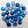 Hongzhuo Natural Gemstone Jewelry Wholesale Smooth Stone 12mm Blue Agate Round Cabochon Feng Shui Crafts