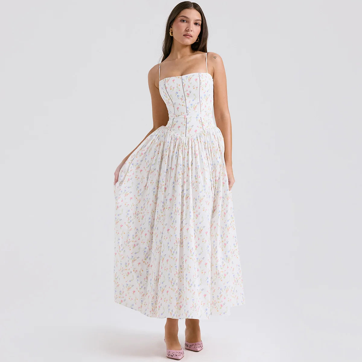 Ocstrade Female Outfits New Design Spaghetti Strap Summer Birthday Dress Elegant Bodycon Floral Maxi Casual Dresses for Women