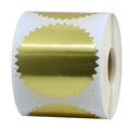 Ychon Gold Metallic Roll Stickers Package Envelope Certificate Wafer Seals with Serrated Edge 250pcs/Roll Embossed Seal Stickers