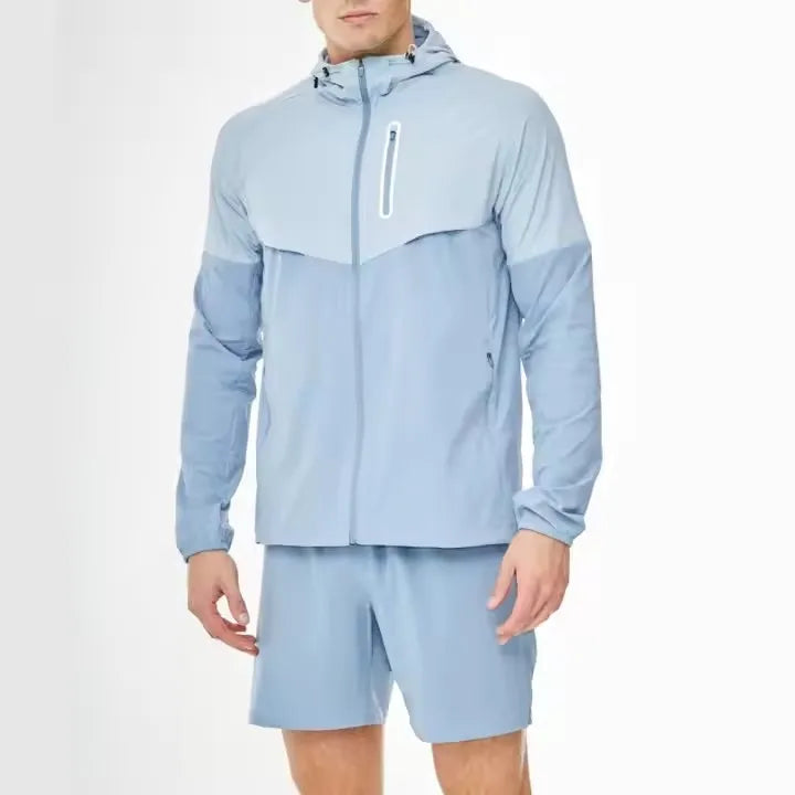 Custom 100% Polyester Men's Running Jacket and Shorts Suits Full Zip Hooded Winter Tracksuits for Joggers for Spring