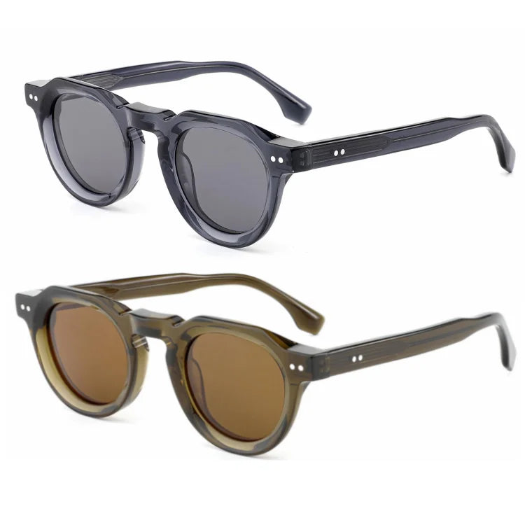Polygonal Stitching Popular Shade Transparent Gray Gradient Simple Outdoor Sunglasses Thick Optical Thick Acetate Sunglasses