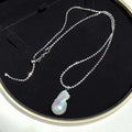 Trendy 60 cm Adjustable Total Length Platinum Plated AAA Grade Diamond Chain Natural Freshwater Baroque Pendant Pearl Necklace