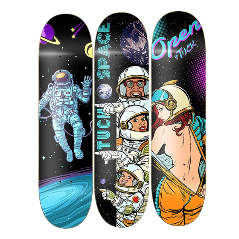 Astronaut Series Custom Printed Skateboard Decks Stained Skate Board in Stock
