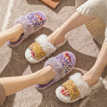 MIO Hot Sale Open Cozy Toe Fashion slippers Women's Sequin Long Hair Plush Upper slippers Home Indoor No Slip Wool-liked