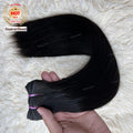 Raw Hair Bundles Bone Straight Machine Weft Super Double Drawn Black Color Nigerian Hair Vietnamese Human Hair Bundles