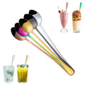 Long Handle Tea Coffee Ice Cream Stirring Spoon Ice Cream Spoon   Gold Plated Cocktail Stirring Stainless Steel Spoon